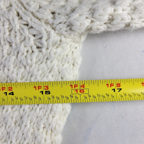 WHBM Knit Cardigan Blazer Size S Cream Fitted Crochet Covered Snap Long Sleeve - Picture 9 of 12